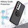 Muzz Oppo Reno12 Case Flexible Silicone Protective Bumper,Camera Protection Translucent Shockproof Matte Back Cover with 360 rotational Ring Holder For Reno 12 2024 (Blue)