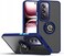 Muzz Oppo Reno12 Case Flexible Silicone Protective Bumper,Camera Protection Translucent Shockproof Matte Back Cover with 360 rotational Ring Holder For Reno 12 2024 (Blue)