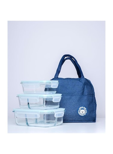 MODEN 1 &amp; 2 &amp; 3 Compartment Glass Meal Prep Containers (3 Pack, 35 oz) - Glass Food Storage Containers with Lids, Glass Lunch Box, Glass Bento Box Lunch Containers, Portion Control, Airtight