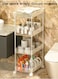 1-Piece Bathroom Kitchen Multi-Layer Storage Rack /Removable Transparent Shelving White 39 x 21 x 90 Centimeter