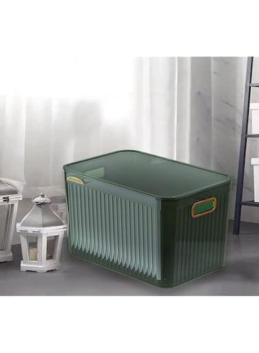 TTEDOYE Storage Box Clothes storage box with cover Transparent Large Storage Organizer Box with Lid Ideal for Living Room, Bedroom,Garage (Green Big Mac)