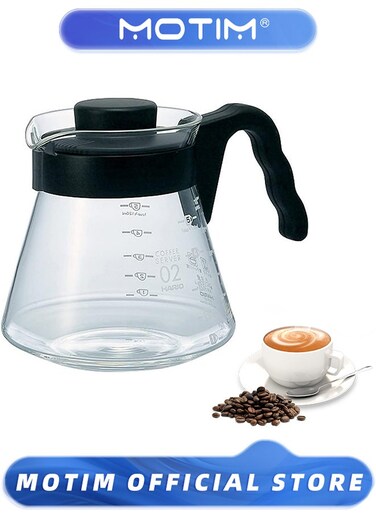 750ml Glass Coffee Server for Drip Coffee Maker Standard Glass Coffee Carafe Coffee Pot with Lid