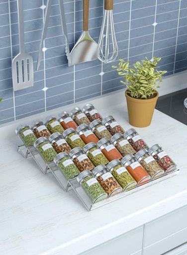 Acrylic Spice Rack Tray - 4 Tier Spice Drawer Organizer for Kitchen Cabinets,1 Pack Clear