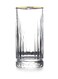 4-Piece Elysia Golden Touch Long Drink Glass Set 280 ml Clear/Gold