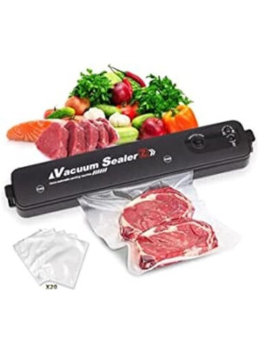 Dubai Gallery Vacuum Sealer Household Automatic Packing Food Preservation Vacuum Air Sealer With 20 Bags Black