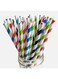 Creative Converting Assorted Colors Striped Paper Straws, 100-Piece