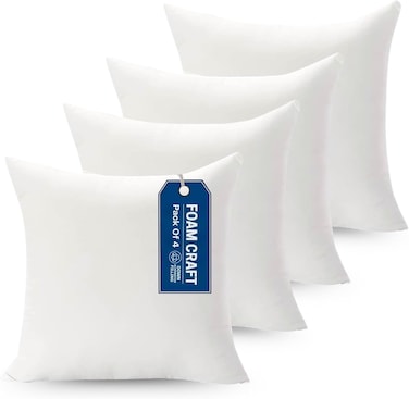 CRAFT Cushion Inserts for Sofas, Bed Pillows &amp; Chair Cushions - Pack of 4 (50 x 50cm)
