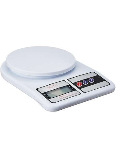 Electronic Digital Weighing Kitchen Scale - 10kg/22lb Multipurpose Digital Food Scale   High Precision for Perfect Meal Prep, Dieting, Cooking, and Baking, Tare Function, SF-400,White