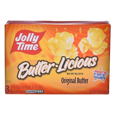 Jolly Time Butter Licious Original Butter Microwave Popcorn, 298g