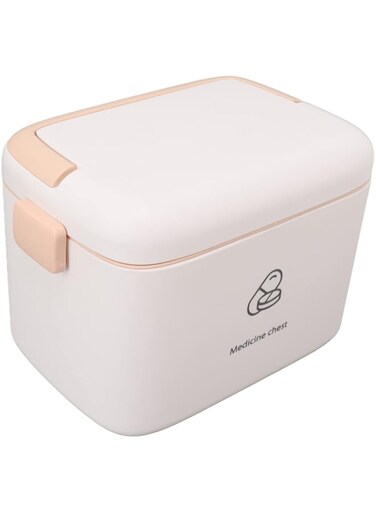 Cryfokt Plastic Storage Box, Thickened PP Materials Sewing Box Organizer, Large Capacity Box with Portable Handled, for Art Craft and Cosmetic (Type B)