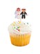 Restaurantware-3.2 x 1.5 Inch Wedding Cupcake Toppers, 100 Jewish Couple Bridal Shower Cupcake Toppers - For Engagement And Bachelorette Parties, Dessert Decorations, Paper Cupcake Toppers