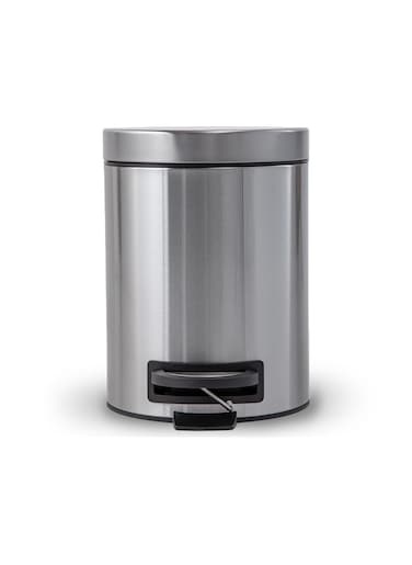 Ninestars, 5 liter Pedal Operated Stainless Steel Kitchen Trash and Garbage Bin with Soft-Close Lid and Reinforced Pedal for Bathroom, Home and Office.