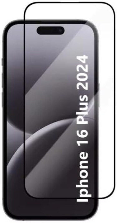 For Iphone 16 Plus Screen Protector, Tempered Glass [Full Adhesive][Full Coverage] [Bubble-Free] [Anti Scratch] HD Clear High Responsive Screen Protector for Iphone 16 Plus 2024 Black