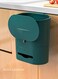 Moments Modern Kitchen Hanging Trash Can with Lid Compost Bin with Inner Bucket for Countertop Under Sink Food Waste Bin Cupboard Bathroom Bedroom Office Camping 10 Litre Dark Green 26.5x15.5x31cm