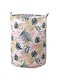 Yumlock Laundry Basket, 63L Foldable Hamper for Clothes &amp; Toys, Stylish Bedroom &amp; Kitchen Organization, Pink Seaweed