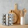 Spice Carousel with 12 Spice Jars, 360° Rotatable, Stainless Steel, Glass, Spice Rack H x D 22 x 19 cm, Square, Silver