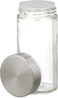 Spice Carousel with 12 Spice Jars, 360° Rotatable, Stainless Steel, Glass, Spice Rack H x D 22 x 19 cm, Square, Silver