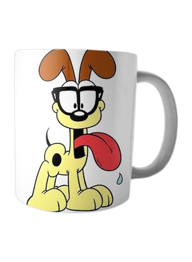 Print Dog Printed Ceramic Coffee Mug White/Yellow/Red Standard