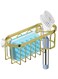 2-in-1 Sponge Holder Suction Cup Rack Caddy, No Drill Rustproof Kitchen Sink Organizer for Soap Sponge