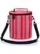 Rubik Lunch Bag with Hand and Shoulder Strap, Insulated Round Thermal Cool Warm Food Storage Tote Bag for Kids Adult Men Women, Office Travel Picnic Cooler Box (Red)