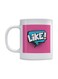 Like Printed Mug White/Pink/Blue