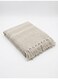 130 x 160 cm Natural Beige Tribal Cotton Throw Blanket for Couch and Sofa with Boho Fringe Tassels 400GSM Decorative Woven Bed Runner