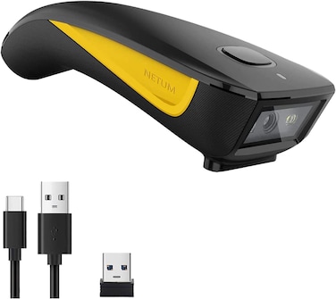 NETUM QR Code Scanner, Mini Barcode Scanner Bluetooth Compatible, Small Portable USB 1D 2D Bar Code Scanner for Inventory, 2.4G Cordless Image Reader for Tablet iPhone iPad Android iOS PC POS - C750
