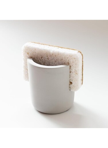 Selegna Diatomite Sponge Holder - Quick Dry Kitchen Sink Organizer - Fast Absorbing Stone Drying Caddy -Dish Sponge Holder for Kitchen Sink, Diatomaceous Earth Sponge Holder (Light Grey, Large)