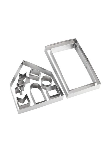 Piece 3D Gingerbread House Cookie Cutters, Gift Box Package Christmas Cookie Cutter Set