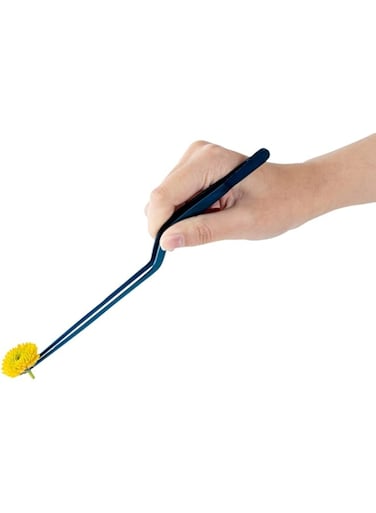 Restaurantware 7.9" Tweezers, Food Tweezers, Presentation Tweezers, Food Grade Tweezers - Perfect Point - Titanium Blue - 1ct Box -