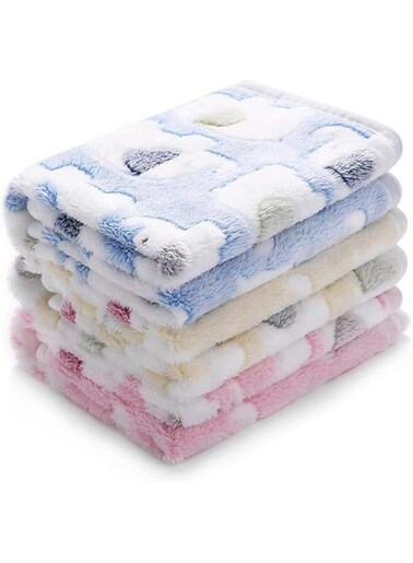 Joyzzz Pet Blanket, 3Pcs Puppy Blankets, Super Soft Fluffy Premium Coral Fleece Dog Blanket, Washable Cute Baby Elephant Pattern Pet Throw, Suitable for Cats, Puppy, Small Medium Large Dog
