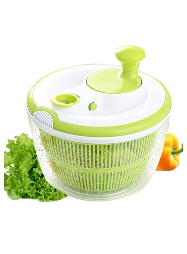 5L Dryer Salad Spinner &acirc;&euro;&ldquo; Lettuce Spinner with Lid Lock &amp; Rotary Handle, Quick Drying Vegetable Washer &amp; Dryer, Faster Food Prep, Ideal for Greens, Fruits &amp; Veggies &acirc;&euro;&ldquo; Convenient Kitchen Tool for Rotating &amp; Draining.
