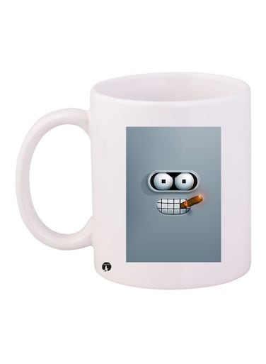 Robot Printed Coffee Mug White/Grey