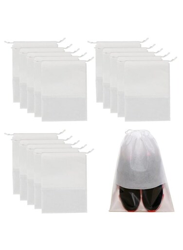 Pieces Dust Proof Travel Shoe Bags Transparent Drawstring Storage Bag Dustproof Handbag Cover,32 x 44cm
