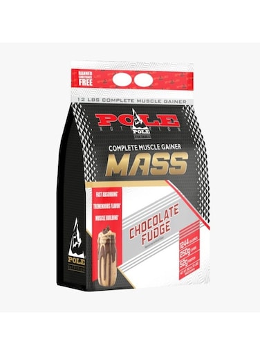 Pole Nutrition Complete Muscle Gainer, 12lbs - High Calorie Mass Gainer With Creatine &amp; L-Glutamine (Chocolate Fudge)