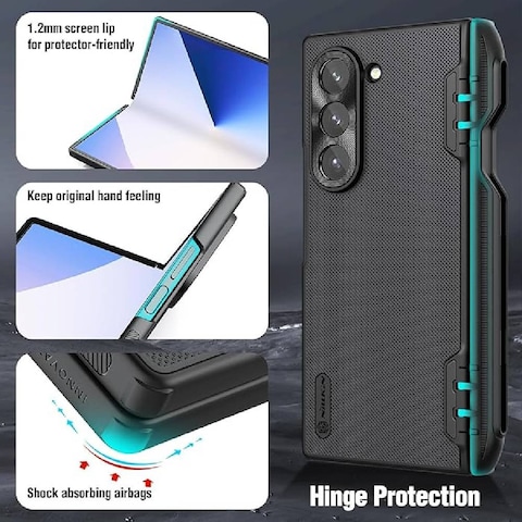 Nillkin For Samsung Galaxy Z Fold 6 5G Case With S Pen Holder, [Compatible with MagSafe] [HD Screen Protector] Hinge Protection Slim Protective Phone Case For Galaxy Z Fold 6 2024 Black