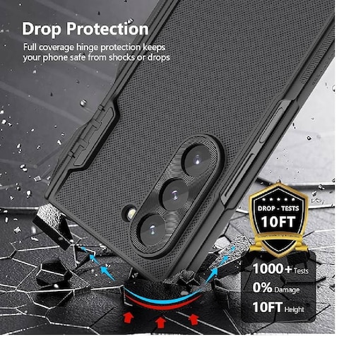 Nillkin For Samsung Galaxy Z Fold 6 5G Case With S Pen Holder, [Compatible with MagSafe] [HD Screen Protector] Hinge Protection Slim Protective Phone Case For Galaxy Z Fold 6 2024 Black