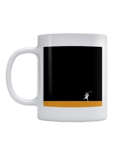 Samurai Printed Mug White/Black/Yellow