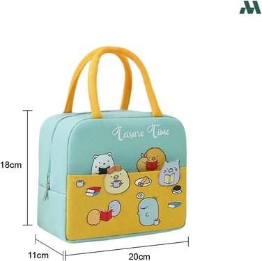 Teisure Time Sky Blue Large Capacity Insulated Lunch Bag   Waterproof &amp; Stain-Resistant Meal Tote with Advanced Temperature Retention   Durable Polyester Lunch Bag for Office &amp; School