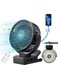 Portable Fan with Remote Control &amp; Timer &amp; LED Lights, 60hrs 12000 USB Rechargeable Battery Fan Could Clamp/Hanging/Stand Up, Small Clip on Fan for Baby Stroller, Bed, Desk, Camping Tent, Travel