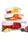 [3-Pack] Glass Kitchen Meal Prep Containers With Lasting Snap Locking Lids, Microwave/Oven/Freezer &amp; Dishwasher Safe Assorted Colors