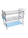 3 Layer Wall Hanging Dish Rack With Attached Pp Drain Board Hold 23 Plates 66.5X26X47.7Cm Multicolor