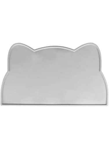 Silicone Dog Cat Bowl Mat Non-Stick Food Pad Water Cushion Waterproof Durable Safe Silicone Pet Mat Dog &amp; Cat Non Slip Bowl Mat, Grey