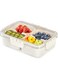 Longzhuo Divided Serving Tray with Lid and Handle, Portable Snackle Box Container, Snack Candy Box with 4 Compartments, Bento Snack Box for Candy, Fruit, Nut, Suitable for Party, Picnic