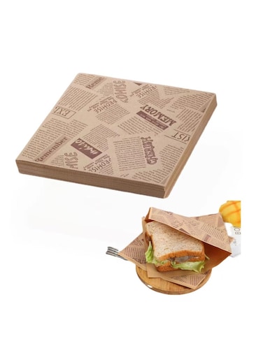 100 Pack Paper Sandwich Bags (12.5x12)cm Greaseproof Paper Snack Bags, Unbleached Pastry Bag, Recyclable Small Brown Paper Bags, Cookie Sleeves, Food Packing for Bakery, Donuts