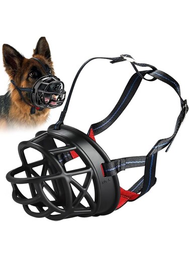 Dog Muzzle, Perfect for Large Medium Dogs, Prevents Chewing Barking and Biting, Allows Drinking Comfortable,Adjustable,Durable,Pitbulls,Shepherd (NO.6)