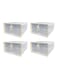 4-Piece Stackable Shoe Box Set White 31x22x13cm