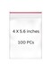 100 Pieces 4 x 5.6 inches Clear Zip and Lock Bags - Resealable Plastic Zipper Bags