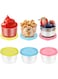 Azonee 6Pcs Small Food Containers with Lids, 160ML Plastic Snack Pots, Airtight Kitchen Food Container Reusable Stackable Pots for Lunch, Microwave, Freezer Safe and Dishwasher (Yellow, Blue, Pink)