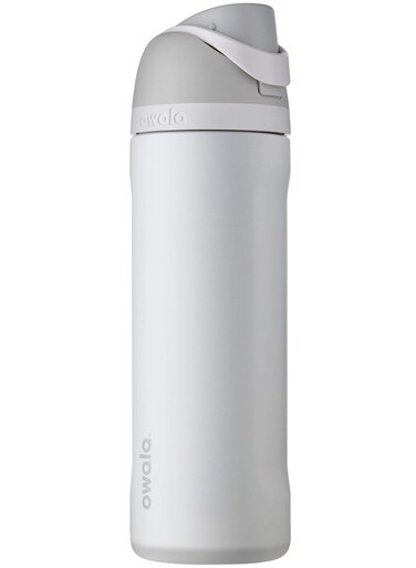 FreeSip Insulated Stainless Steel Water Bottle with Straw for Sports, Travel, and School BPA-Free Sports Water Bottle, 24 oz, Shy Marshmallow